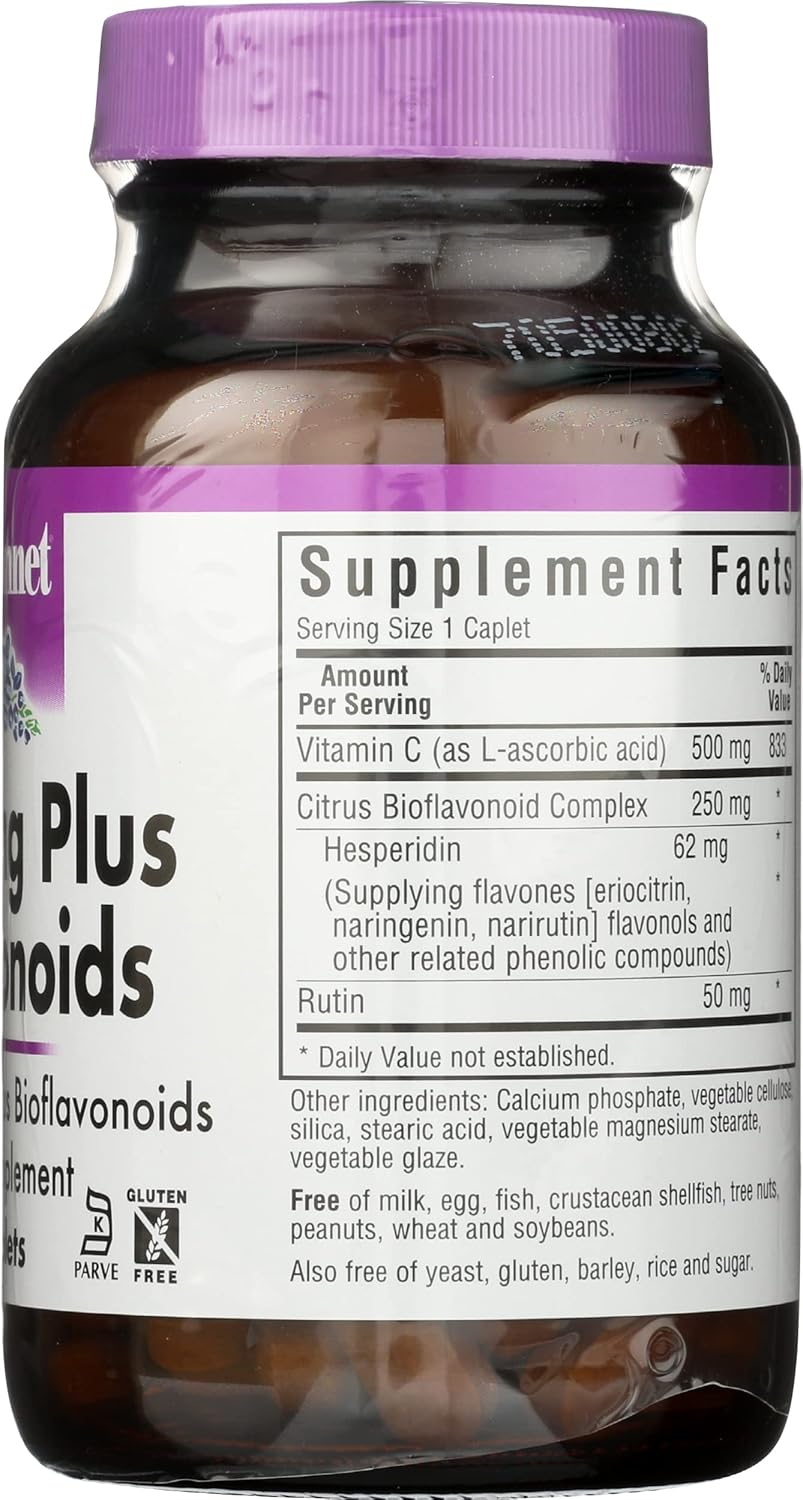 BlueBonnet 500mg Vitamin C Caplets with Bioflavonoids - 90 Count Bottle