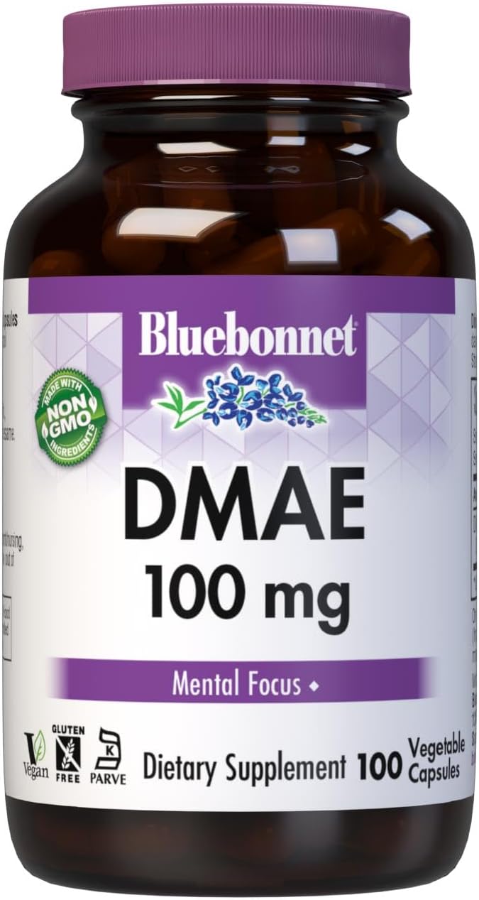 BlueBonnet DMAE Capsules, 100 Count - Cognitive Support Dietary Supplement