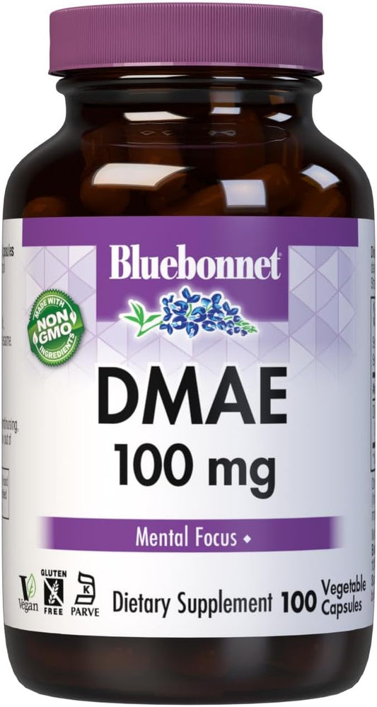 BlueBonnet DMAE Capsules, 100 Count - Cognitive Support Dietary Supplement