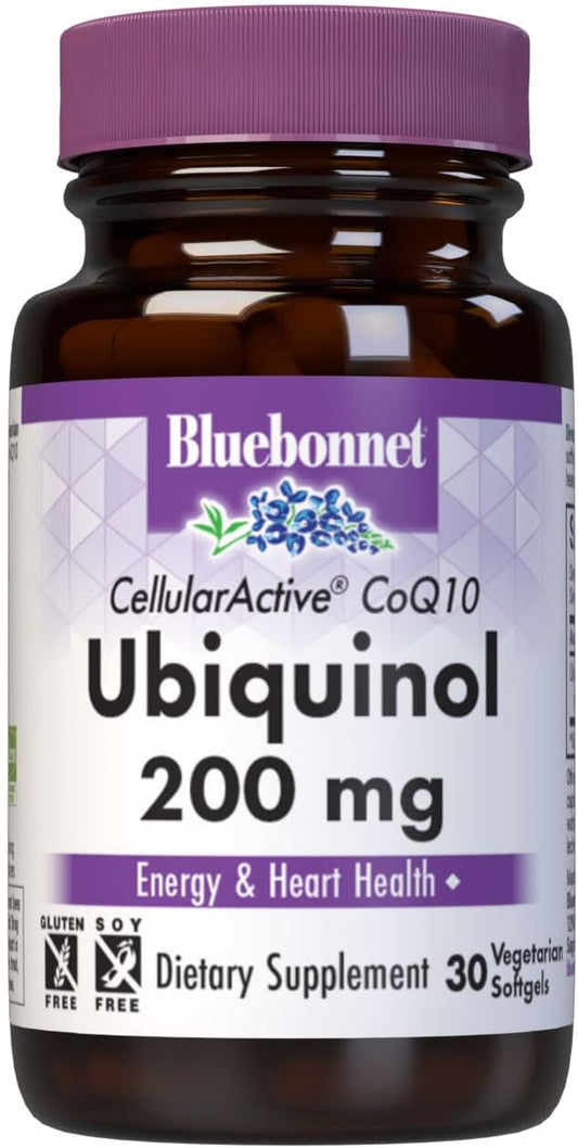 Bluebonnet Nutrition Active CoQ10 Ubiquinol 200mg Softgels for Heart & Cellular Health, Kaneka, Non GMO, Gluten & Soy Free