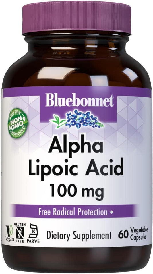 Bluebonnet Nutrition Alpha Lipoic Acid 100 mg - Antioxidant Support Supplement for Overall Wellness
