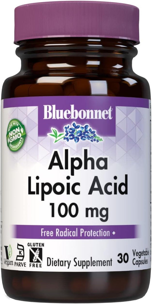 Bluebonnet Nutrition Alpha Lipoic Acid 100 mg Capsules for Antioxidant Support and Overall Wellness