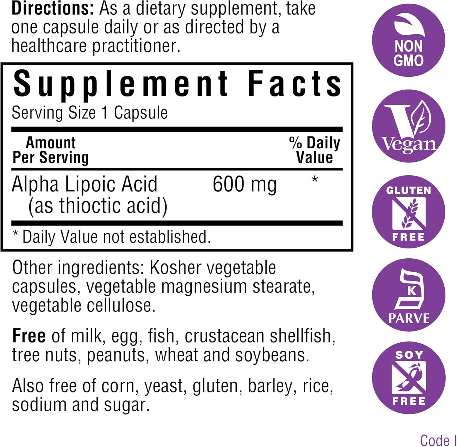 Bluebonnet Nutrition Alpha Lipoic Acid 100 mg Capsules for Antioxidant Support and Overall Wellness