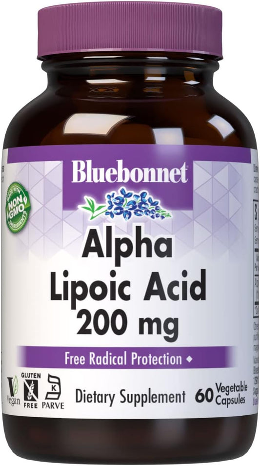 Bluebonnet Nutrition Alpha Lipoic Acid 200 mg - Antioxidant Support for Overall Health and Wellness