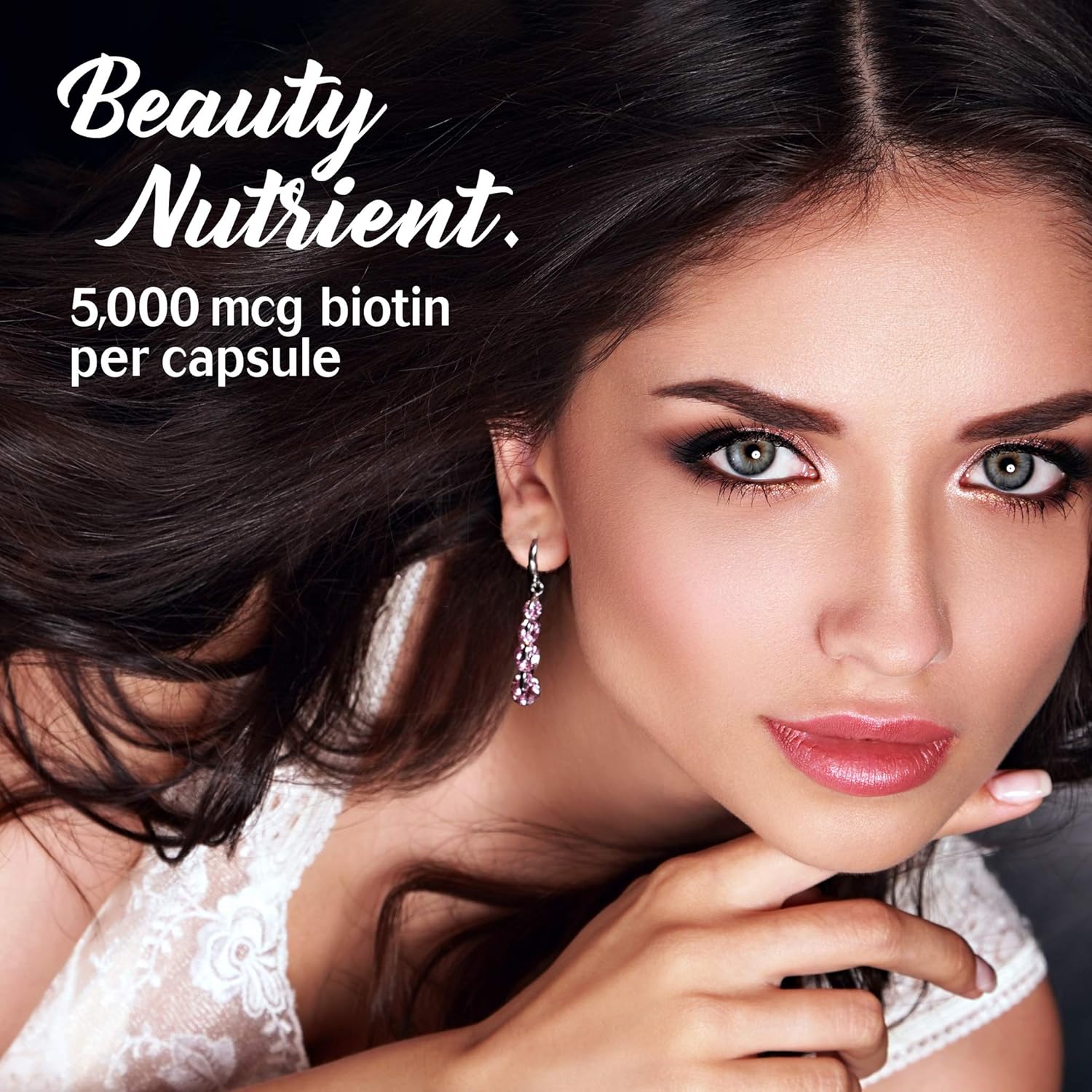 Bluebonnet Nutrition Biotin 5000 mcg Capsules for Hair & Nails, Non-GMO, Vegan, Kosher, Gluten-Free, Soy-Free, Dairy-Free - 60 Servings