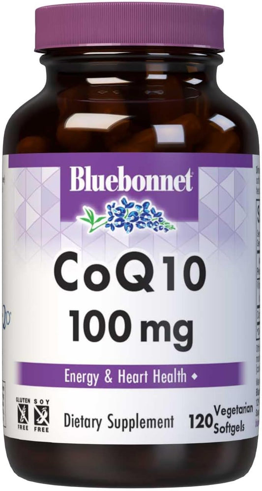 BlueBonnet Nutrition CoQ10 100mg Softgels for Energy and Heart Health - Non-GMO, Gluten-Free, Soy-Free, Vegetarian, 120 Servings
