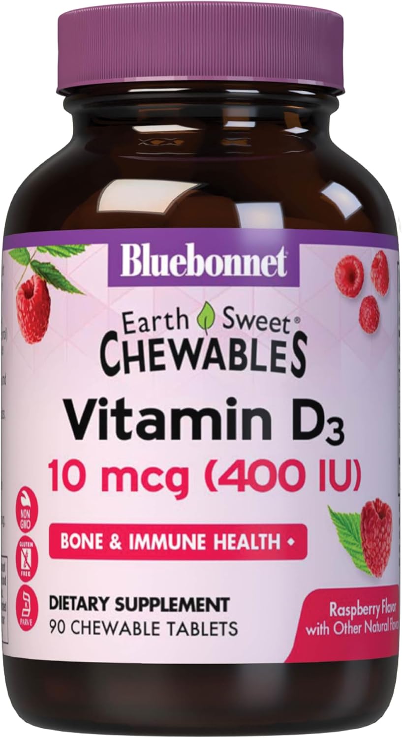 Bluebonnet Nutrition Earthsweet Chewable Vitamin D3 400 IU Supplement - 90 Count