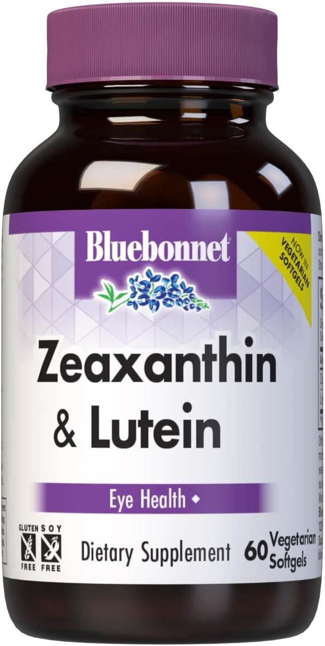 Bluebonnet Nutrition Lutein & Zeaxanthin Softgels for Eye Health, Blue Light Protection, Gluten/Soy/Milk Free, 60 Count