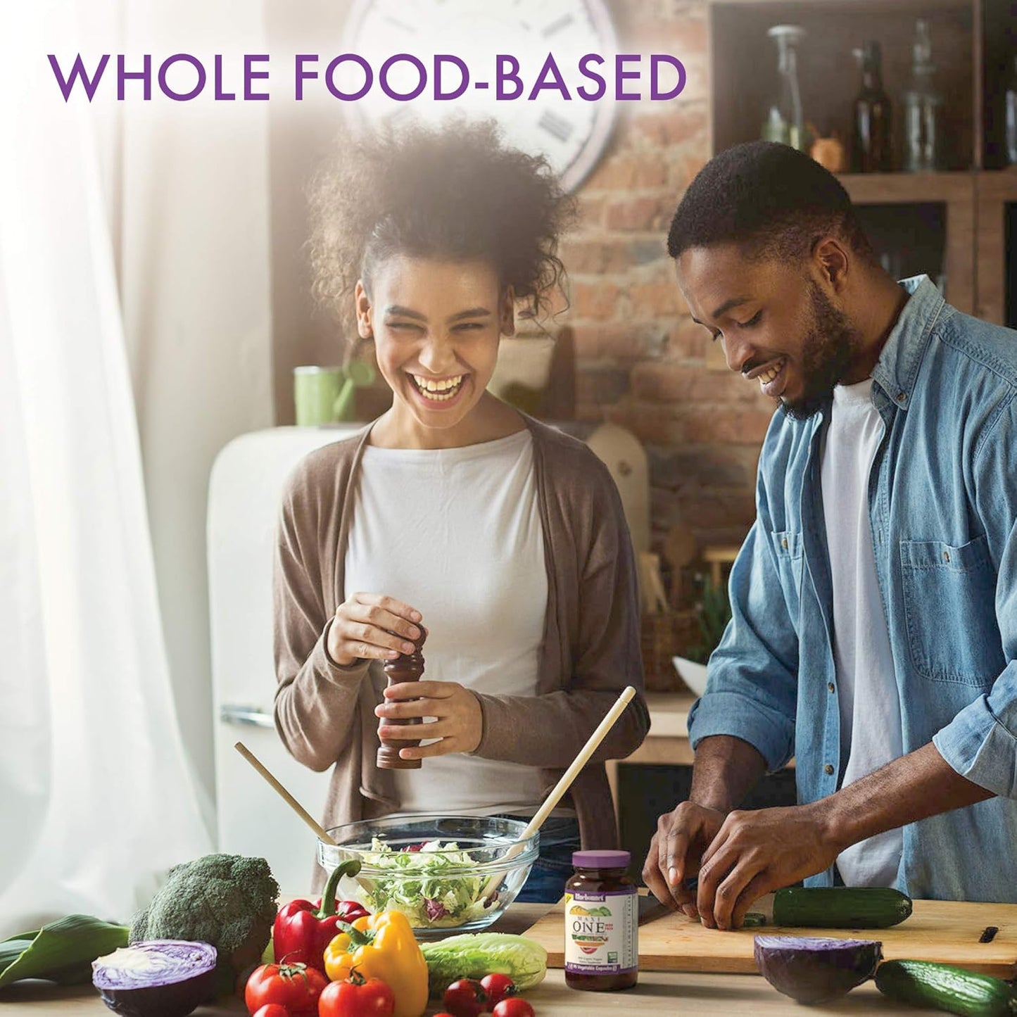 Bluebonnet Nutrition Maxi One Whole Food Multi with Enzymes for Energy & Vitality, Iron-Free, Gluten-Free, Soy-Free, Green-Free, Kosher, Vegetarian, Non-GMO - 90 Count