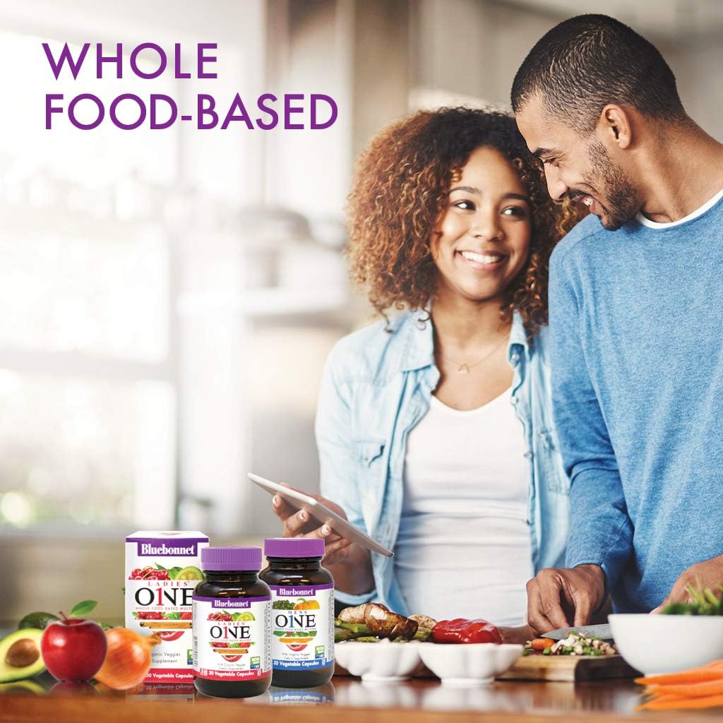 Bluebonnet Nutrition One for Men Whole Food-Based Multivitamin, Daily Nutrition Supplement - Non-GMO, Vegetarian, Kosher, Gluten/Soy/Dairy-Free - 30 Veg Caps