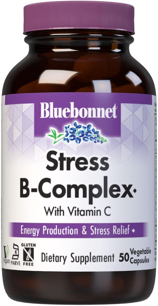 Bluebonnet Nutrition Stress B Complex Capsules - 50 Count, Vegetable Formula