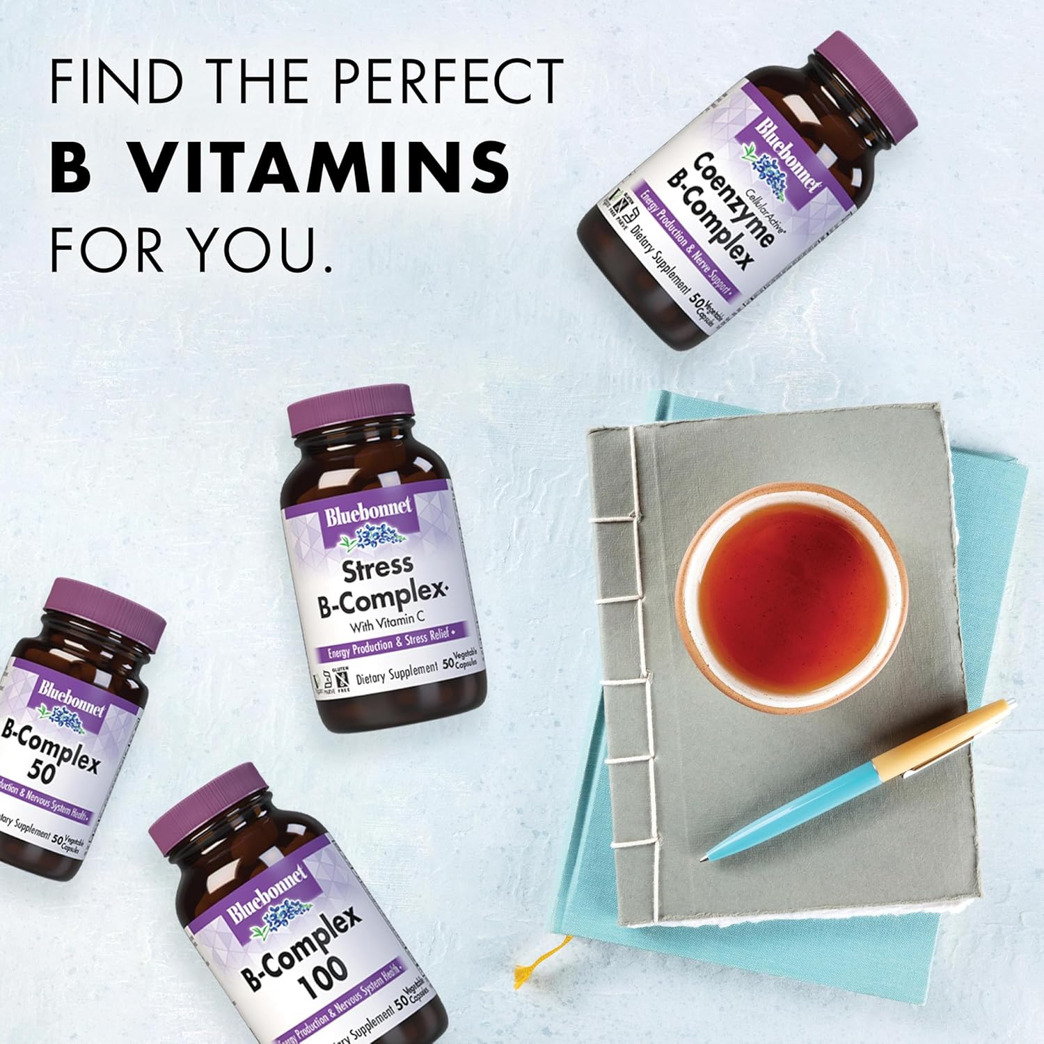 Bluebonnet Nutrition Stress B Complex Capsules - 50 Count, Vegetable Formula