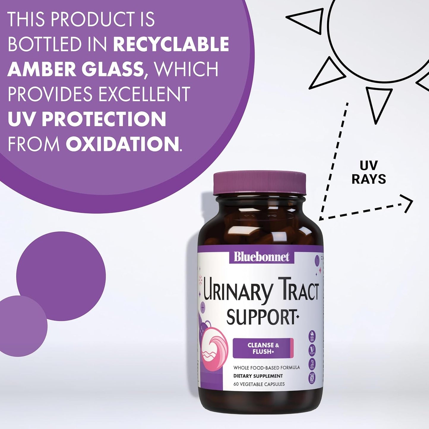 Bluebonnet Nutrition Urinary Tract Cleanse & Flush Capsules - Vegan, Non-GMO, Soy-Free, Gluten-Free, Kosher-Certified