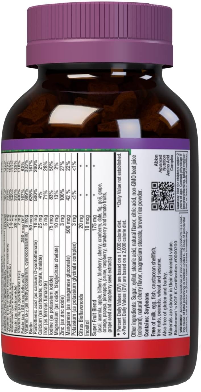 Bluebonnet RainForest Animalz WholeFood Multivitamin & Mineral Supplement for Immune Health - Gluten-Free - 90 Cherry Chewable Tablets