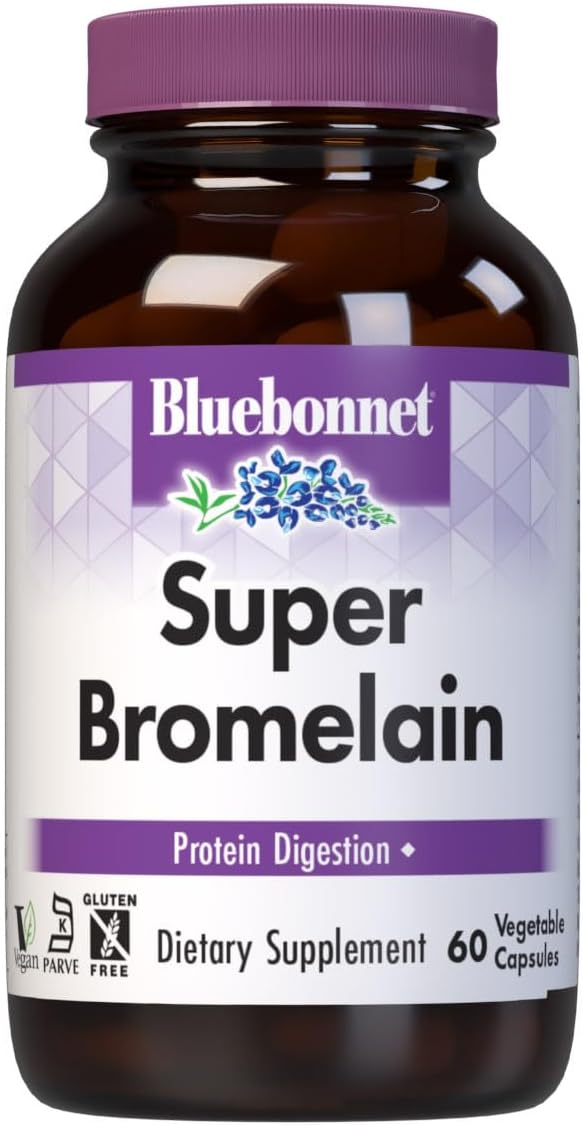 BlueBonnet Super Bromelain Capsules - Vegetarian, 500mg, 60 Count - Digestive Enzyme Supplement