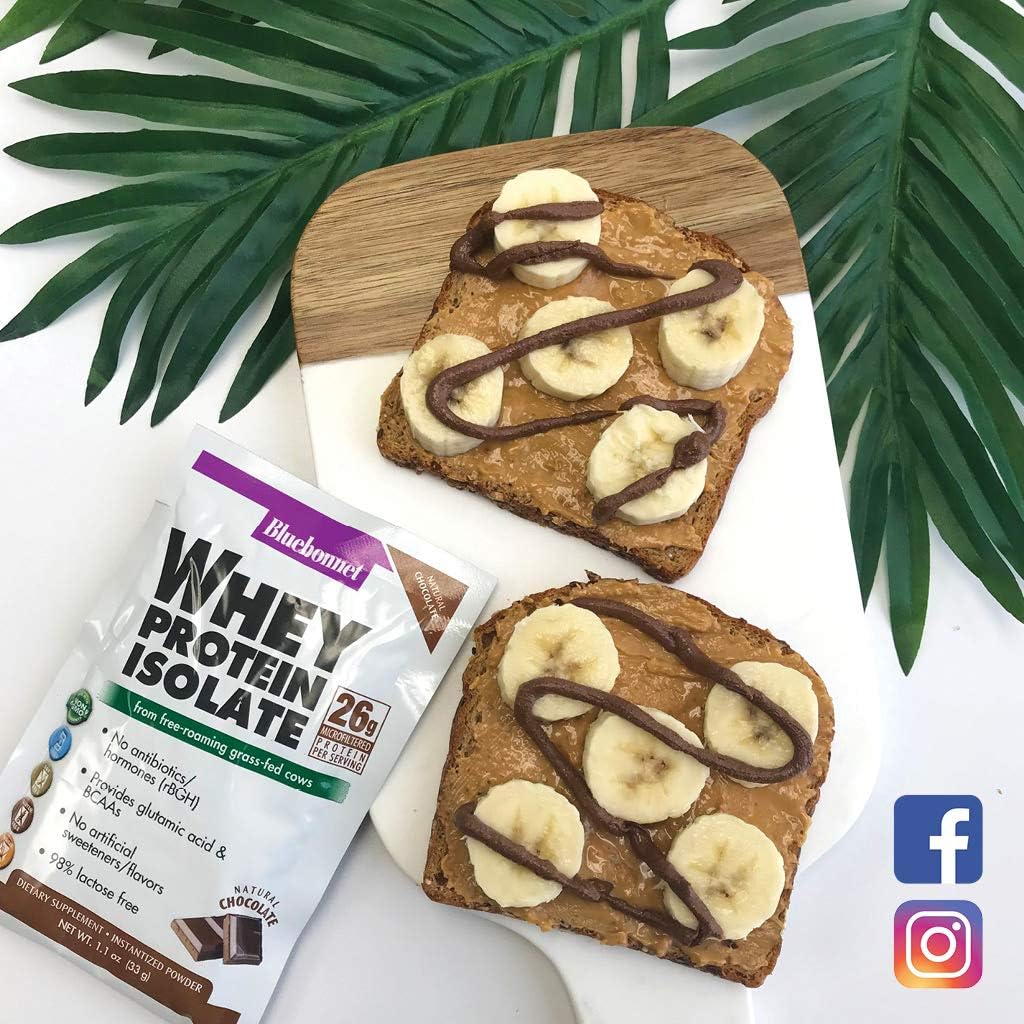 BlueBonnet Whey Protein Isolate Powder - Chocolate Flavor - 100% Natural - 2lb