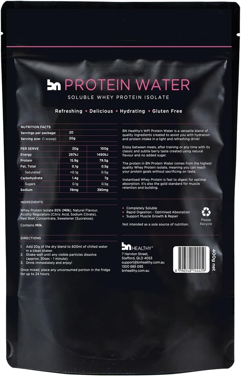 BNHealthy Bariatric Berry High Protein Meal Replacement with Whey Isolate - Low Fat, Sugar & Gluten Free, High Leucine - 20 Servings