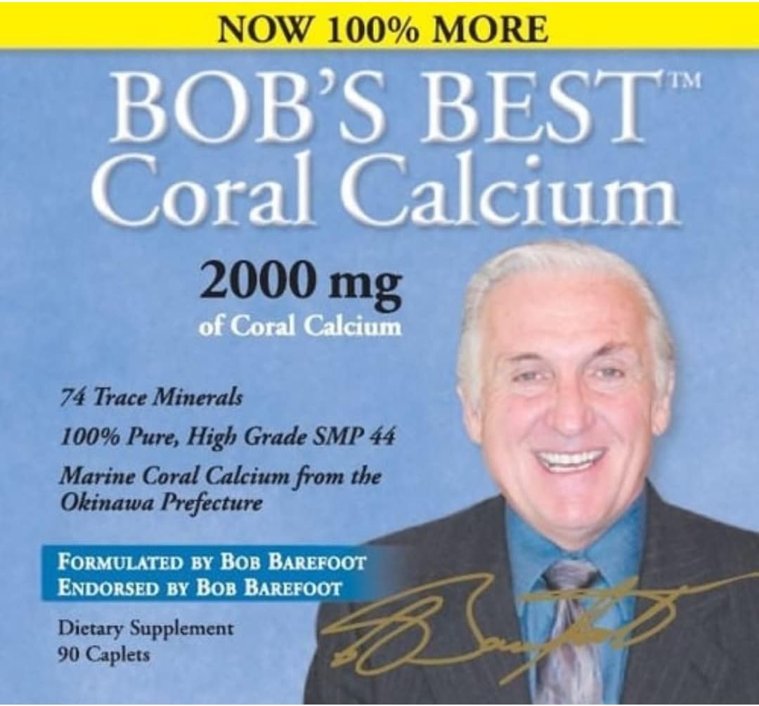 Bob's Best Coral Calcium 2000mg 3-Pack Caplets with Enhanced Formula for Improved Health