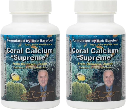 Bob's Best Coral Calcium Supreme I - Pure Marine Coral with 74 Trace Minerals - 180 Capsules Total