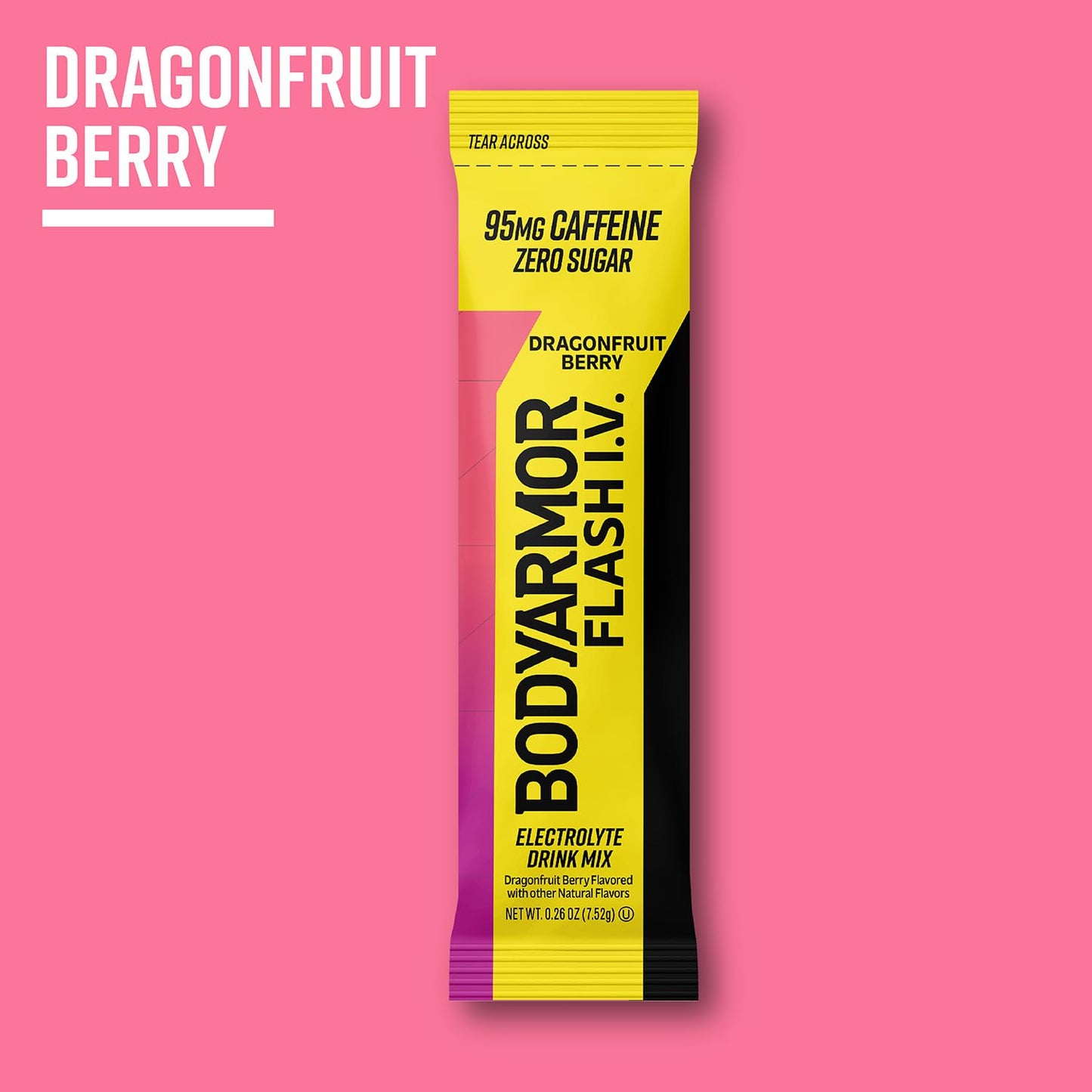 BODYARMOR Caffeine Flash I.V. Dragonfruit Berry Electrolyte Mix Packets - 6 Pack, 0.28 oz