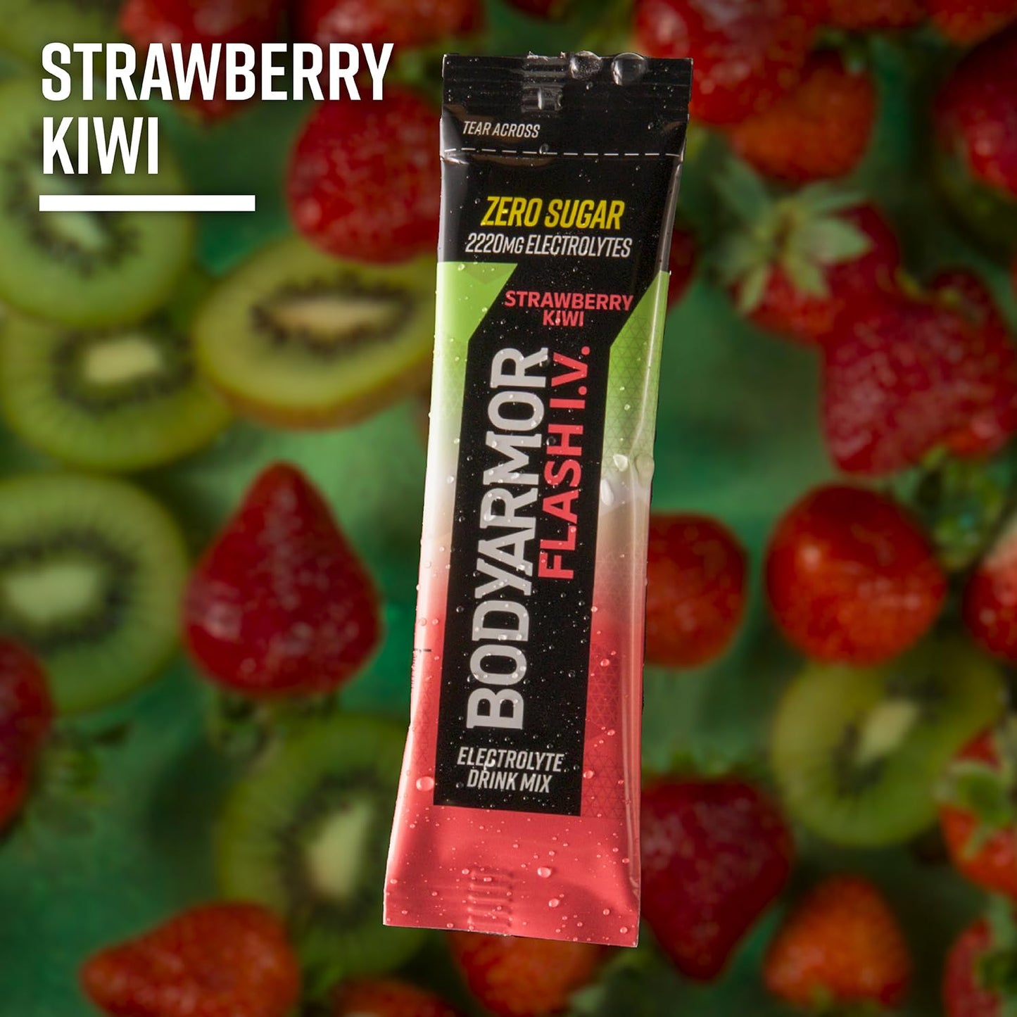 BODYARMOR Flash IV Electrolyte Packets - Strawberry Kiwi & Tropical Punch Variety Pack, 30 Count - Zero Sugar Coconut Water Drink Mix