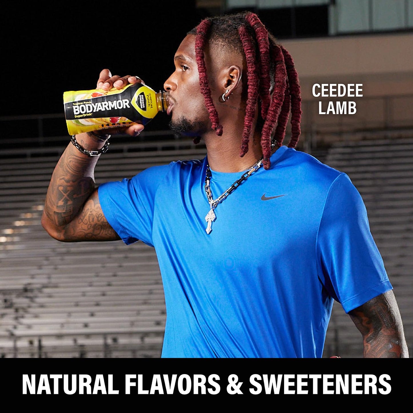 BODYARMOR Tropical Punch Coconut Water Sports Drink with Electrolytes and Vitamins - 16 Fl Oz (Pack of 12) for Athletes