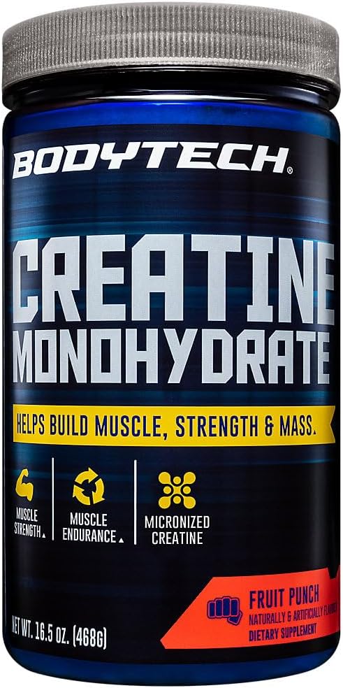 BodyTech Fruit Punch Creatine Monohydrate Powder - 100% Pure (16.5 Ounce)
