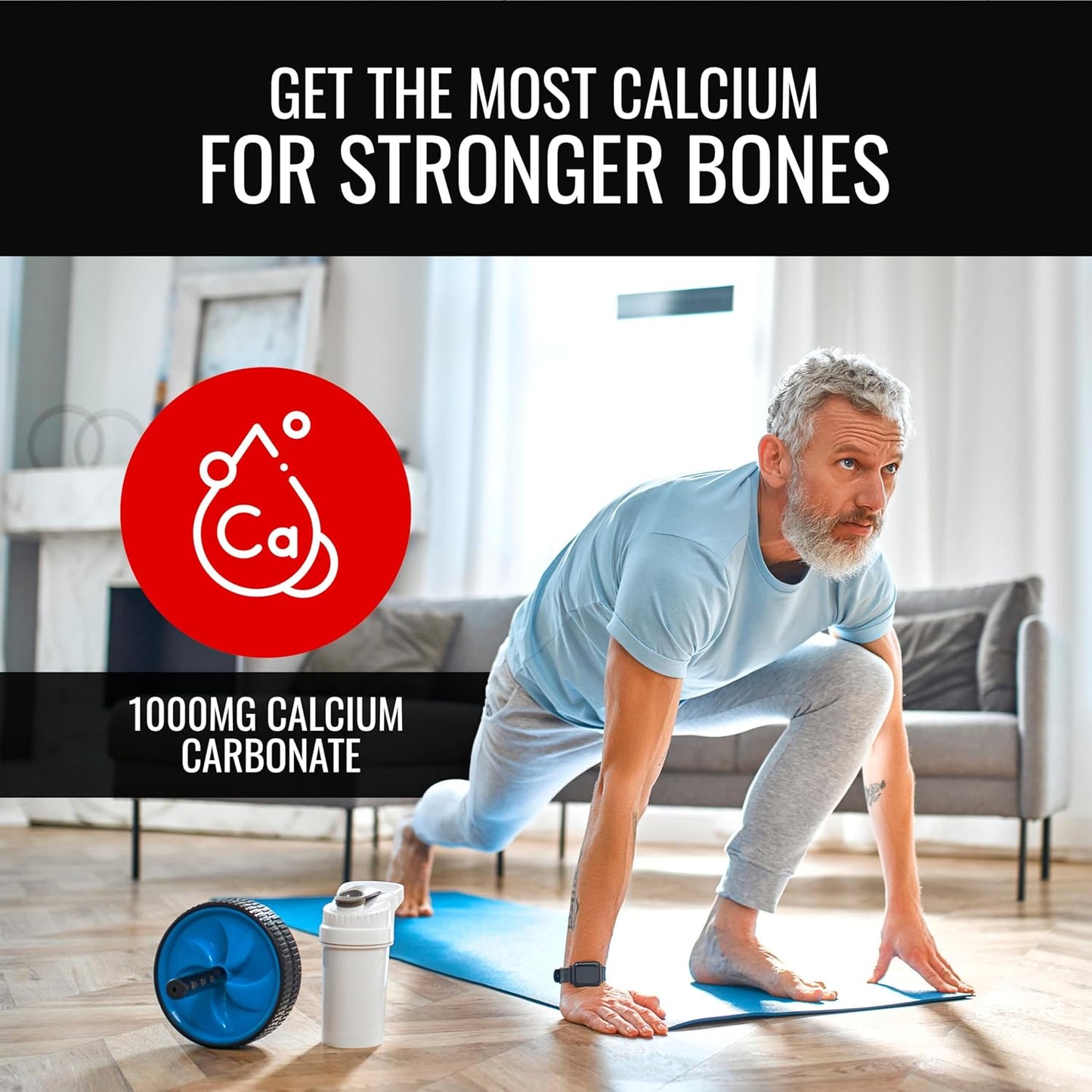 Bone Builder Supplement - Calcium Defense for Stronger Bones - 90 Tablets with Vitamin D, C, K, Magnesium & Bromelain