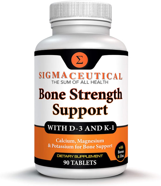 Bone Health Calcium Supplement with Vitamin D3, Magnesium, and Zinc - 90 Tablets for Stronger Bones
