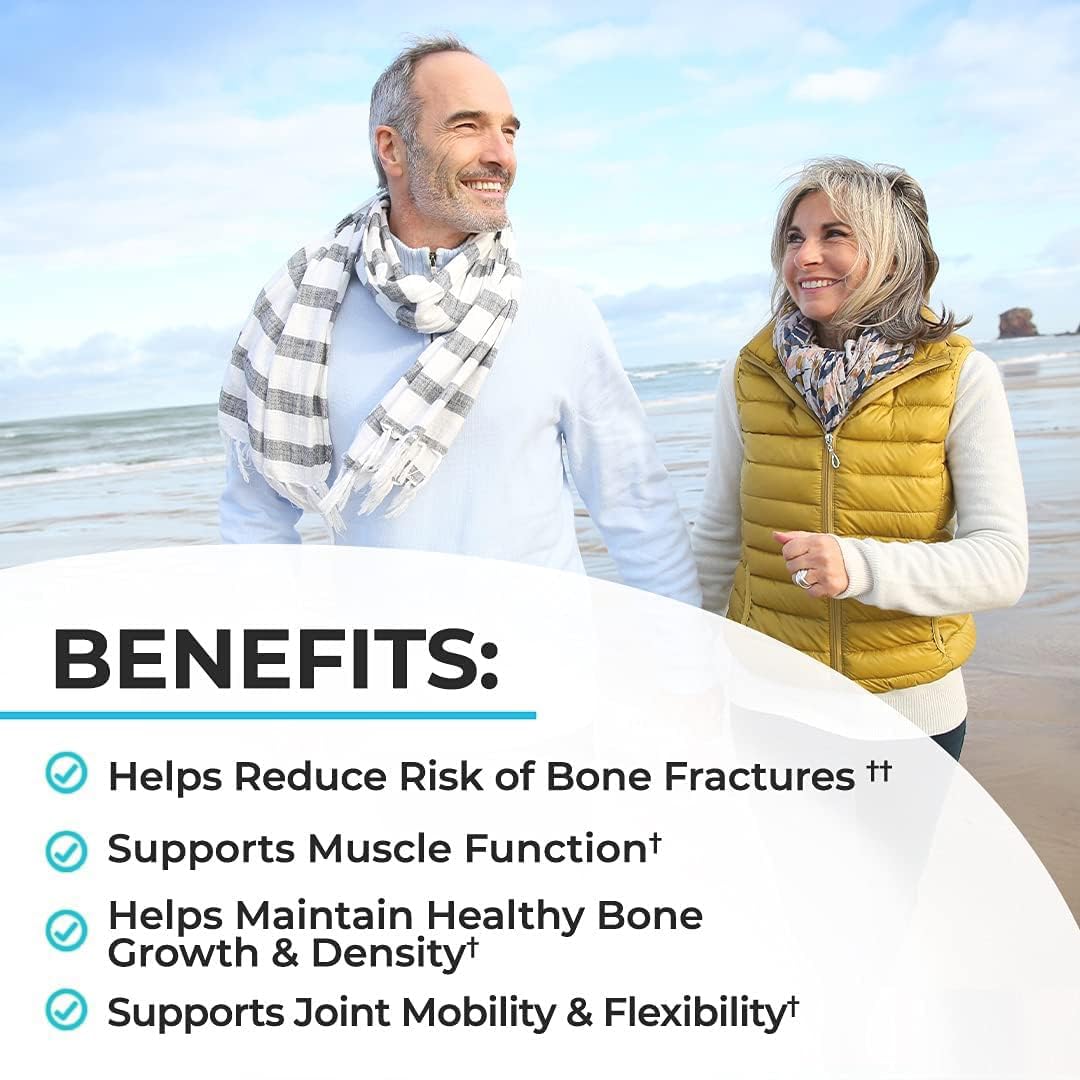 Bone Health Max - Advanced Calcium & Magnesium Supplement with Vitamin D3, Bromelain & Ipriflavone - 90 Tablets