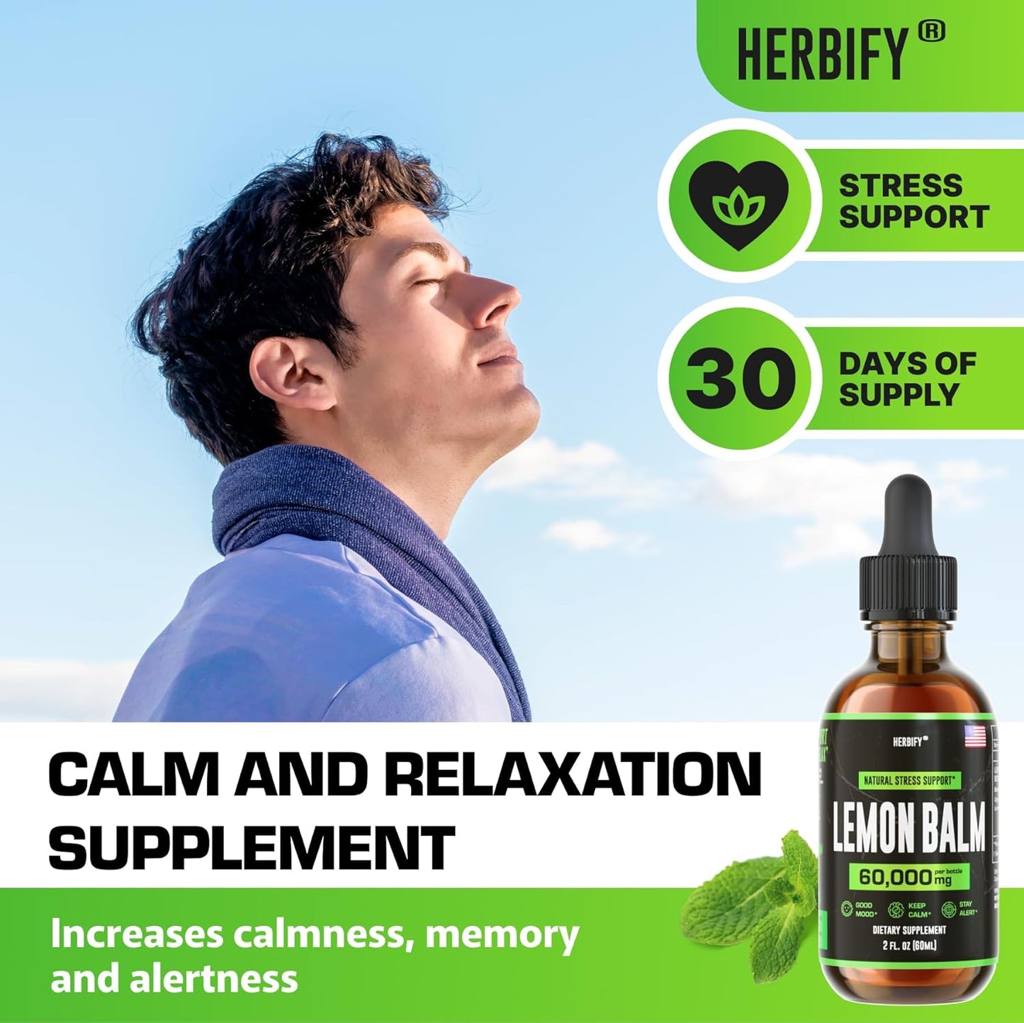 Bone Strength and Mood Boost Bundle - Vitamin K2, D3 Drops, and Lemon Balm Tincture by HERBIFY