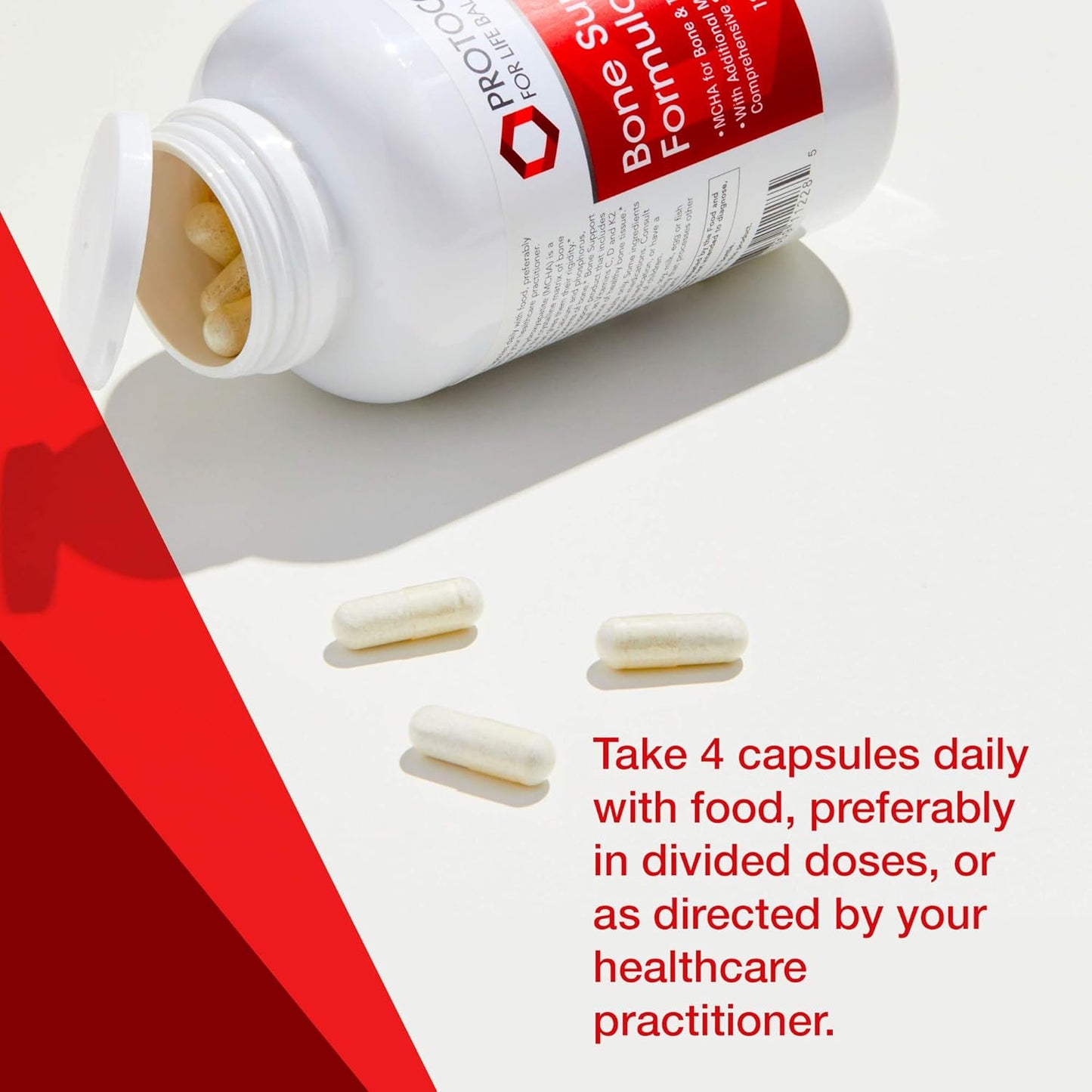 Bone Support Formula with Calcium Hydroxyapatite, Boron & Phosphorus - 180 Capsules for Bone Strength & Density - Teeth & Bone Health Supplement, Dairy & Soy Free
