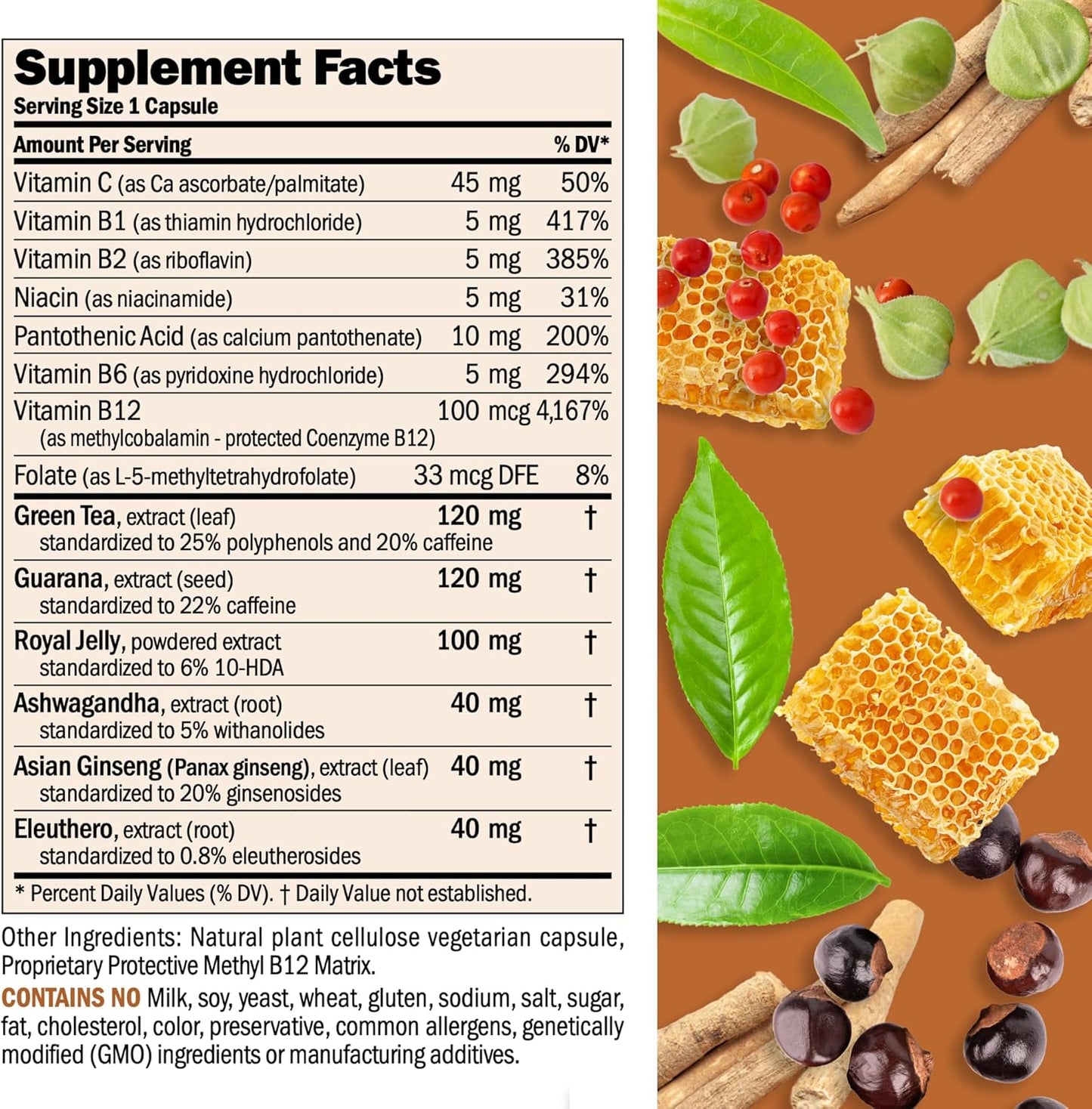 Boost Energy Levels Safely with Andrew Lessman Urgent Energy Capsules - Green Tea, Guarana, Ginseng, Royal Jelly, Ashwagandha, B-Complex - 180 Count