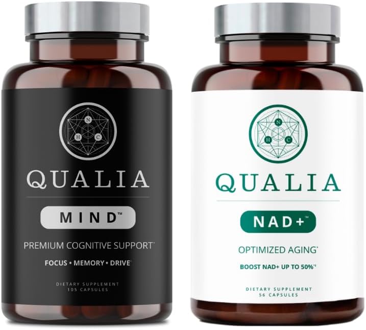 Boost Memory, Focus, & Concentration with Neurohacker Collective Qualia Mind & NAD+ Bundle - Top Brain Supplements to Increase NAD+ Levels by 50%