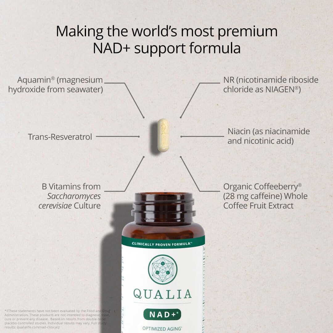 Boost Memory, Focus, & Concentration with Neurohacker Collective Qualia Mind & NAD+ Bundle - Top Brain Supplements to Increase NAD+ Levels by 50%