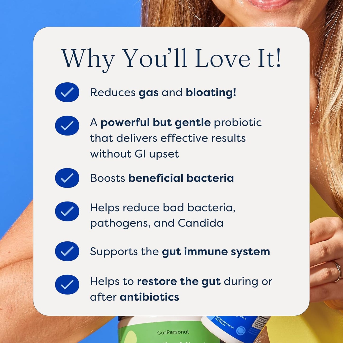 Boost Your Gut Health with GutPersonal Probiotic Capsules - 5 Billion CFU Saccharomyces Boulardii - 30 Servings - Immune Support