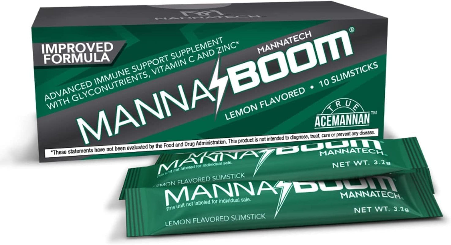 Boost Your Immunity with Mannatech Advanced Supplement - Enhanced Vitamin C, Manapol, Zinc & Glyconutrients in MannaBOOM - 30 Slimsticks