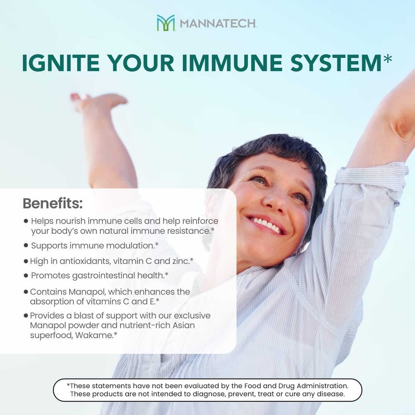 Boost Your Immunity with Mannatech Advanced Supplement - Enhanced Vitamin C, Manapol, Zinc & Glyconutrients in MannaBOOM - 30 Slimsticks