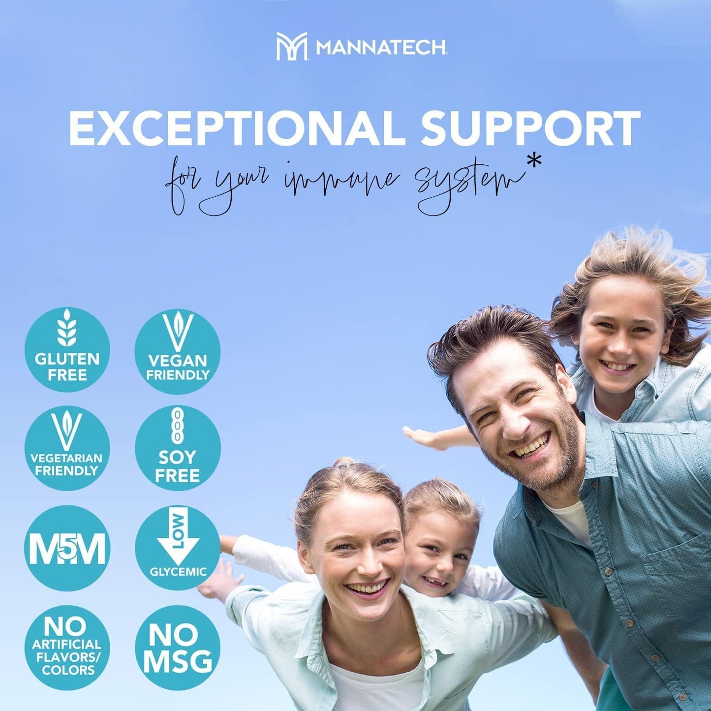 Boost Your Immunity with Mannatech Advanced Supplement - Enhanced Vitamin C, Manapol, Zinc & Glyconutrients in MannaBOOM - 30 Slimsticks