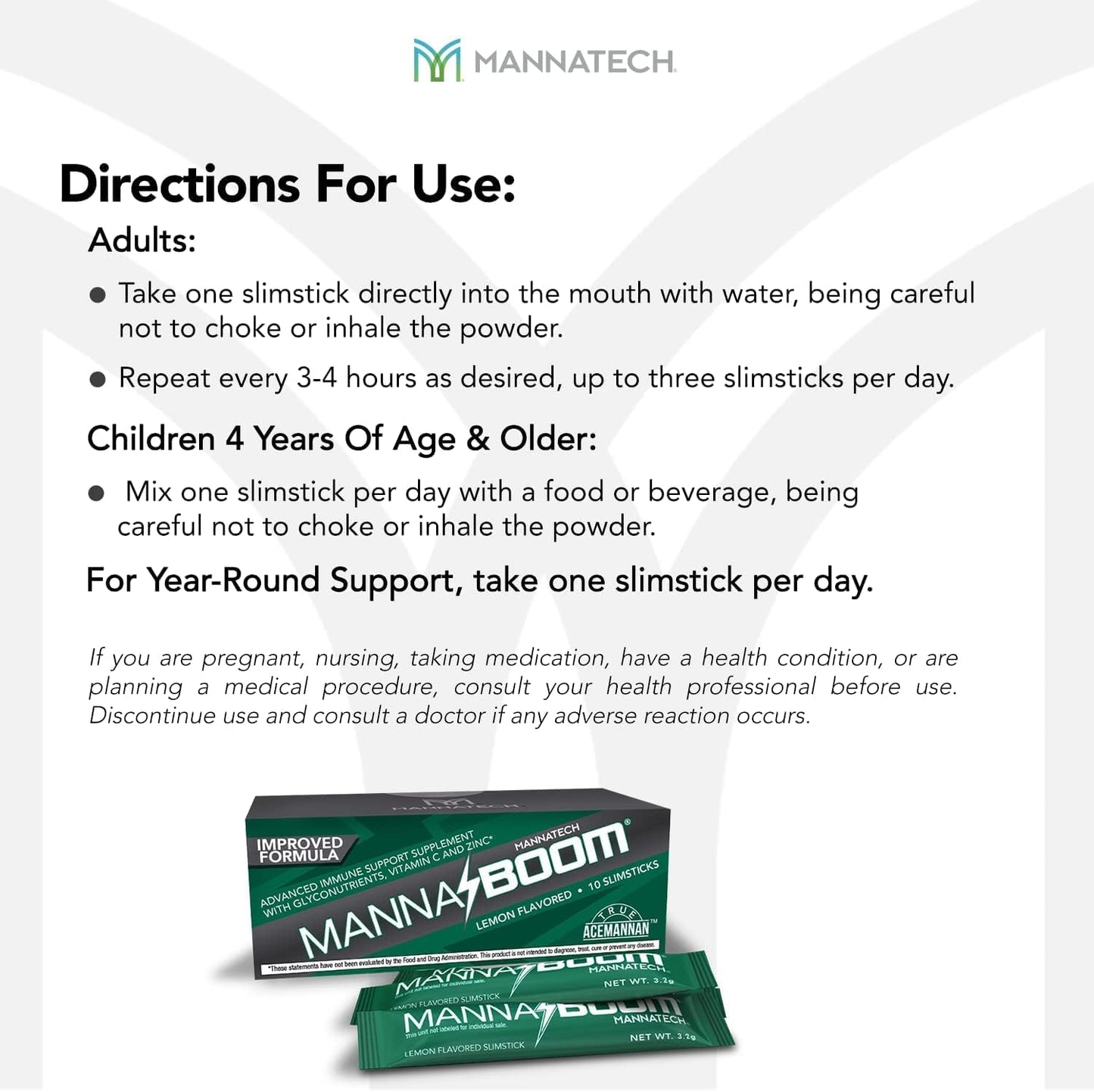 Boost Your Immunity with Mannatech Advanced Supplement - Enhanced Vitamin C, Manapol, Zinc & Glyconutrients in MannaBOOM - 30 Slimsticks