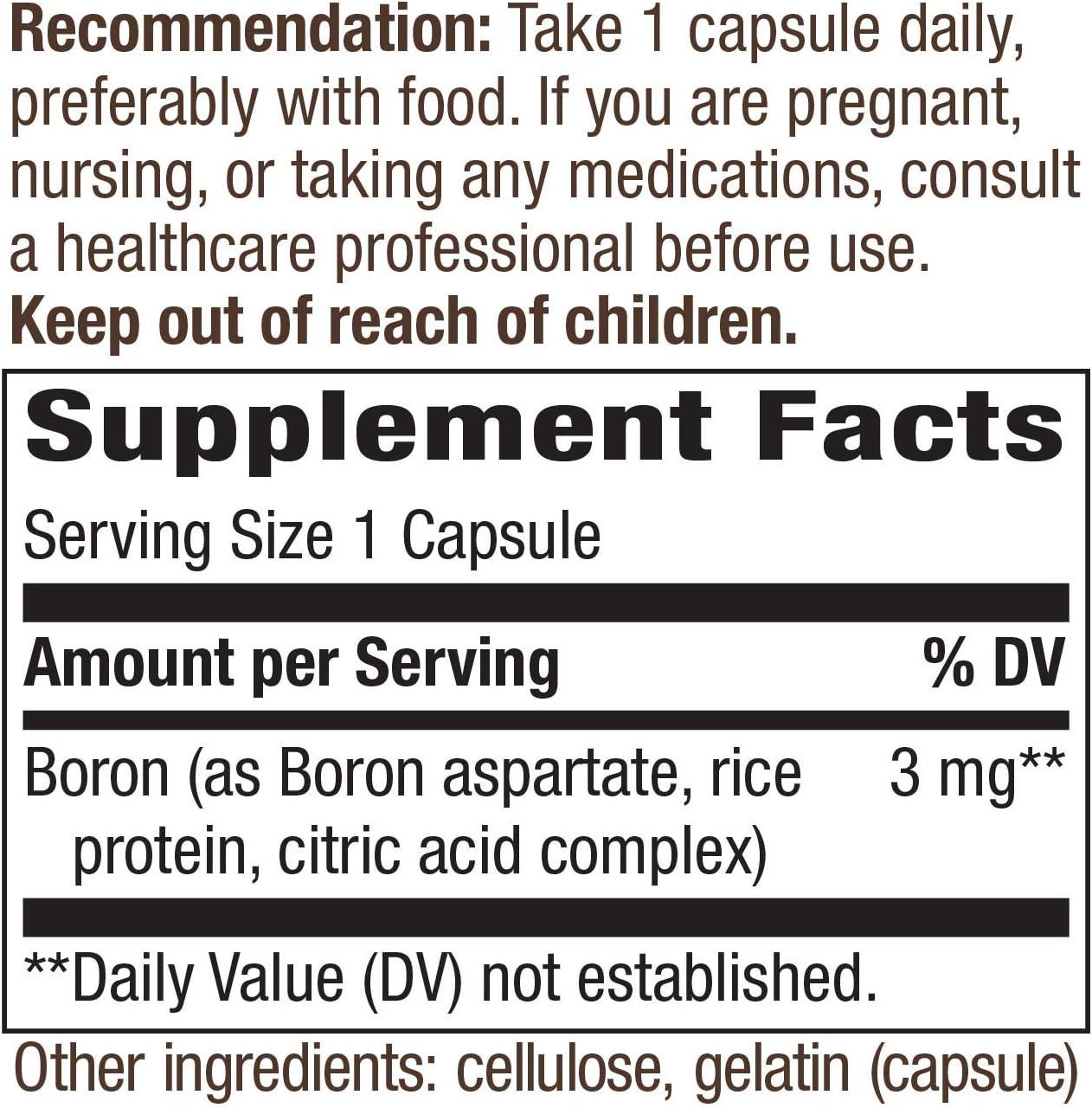 Boron Complex Supplement for Bone Health Support - 100 Capsules x 2 Pack by Nature's Way