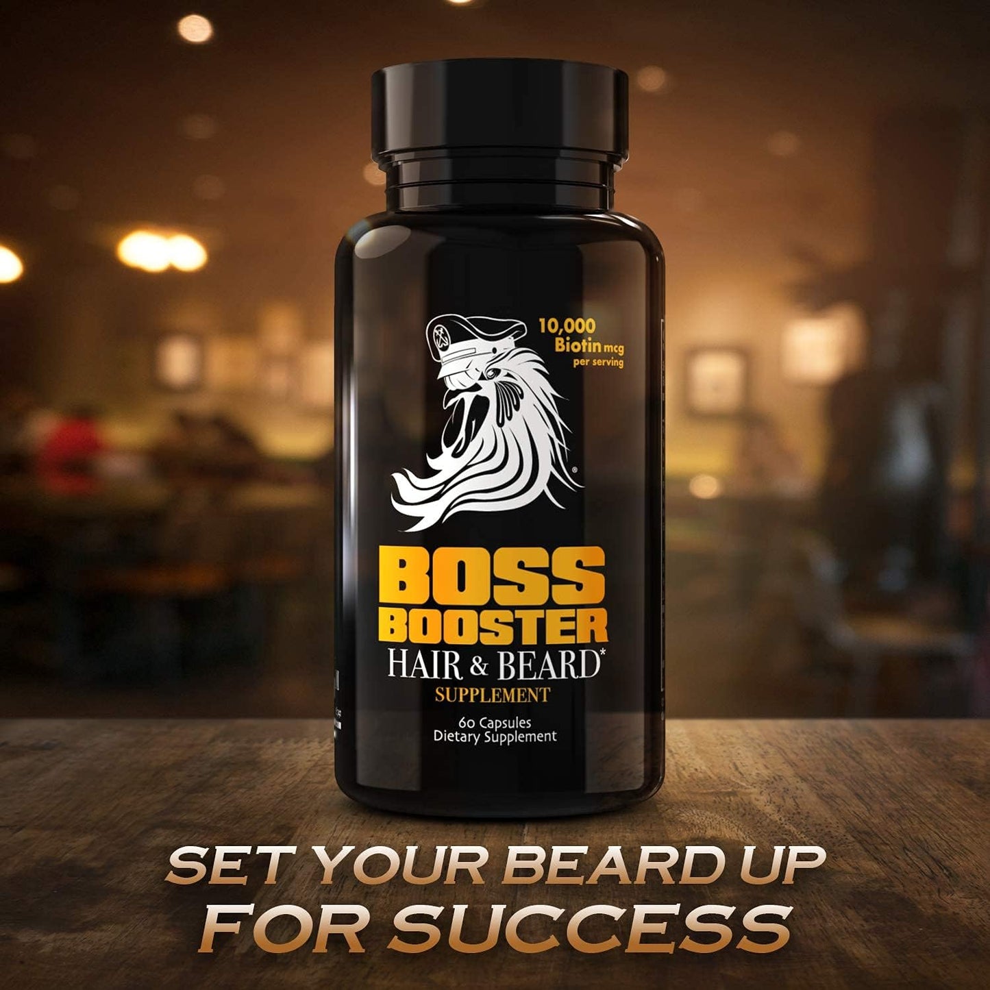 Bossman Boss Booster - Men's Beard Growth Supplement with 10,000 MCG Biotin and MSM for Hair and Beard Care