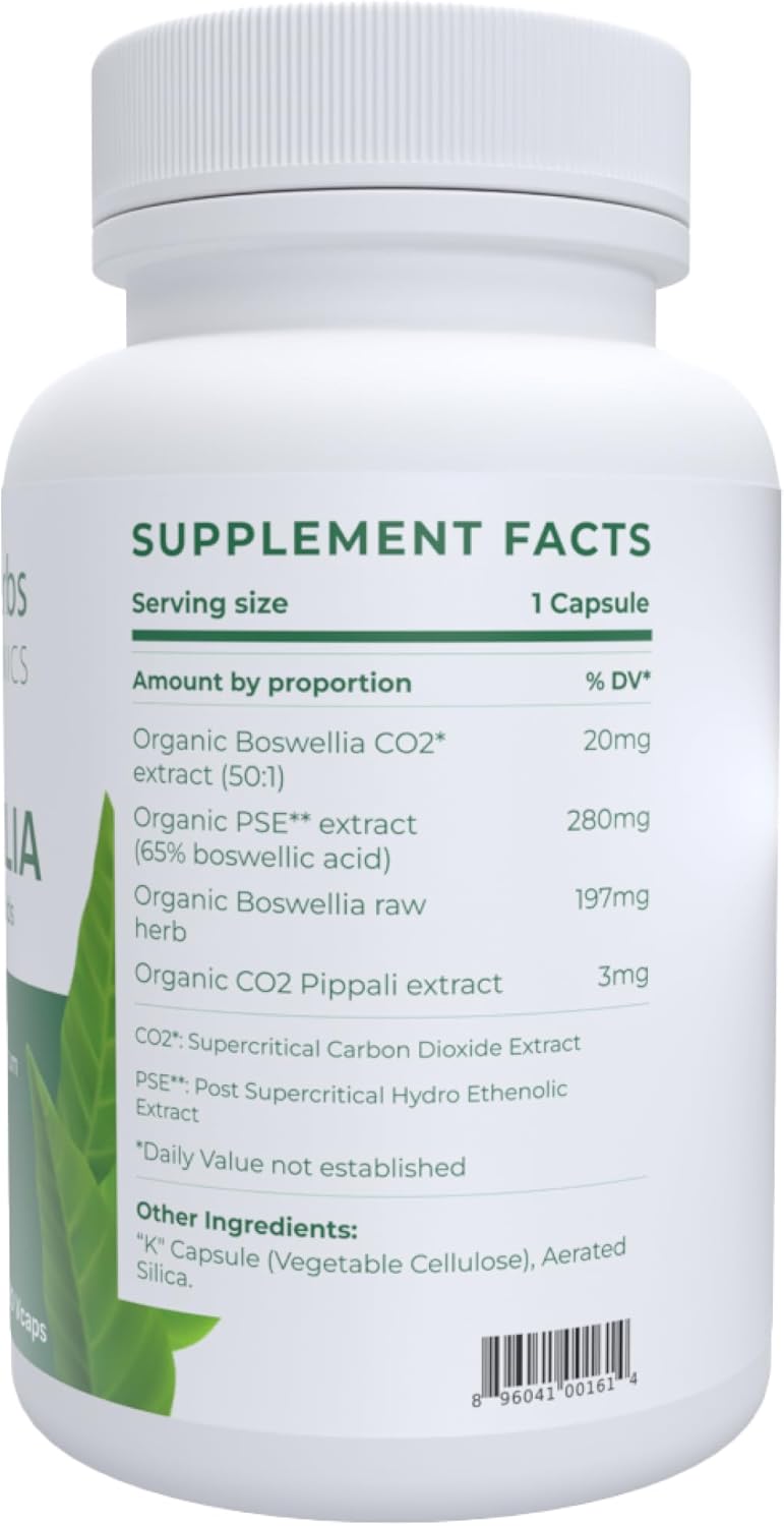 Boswellia Serrata Supplement Capsules for Joint Support - 120 Count, 500mg - CO2 Extract Powder - Tattva's Herbs Quality for 25 Years