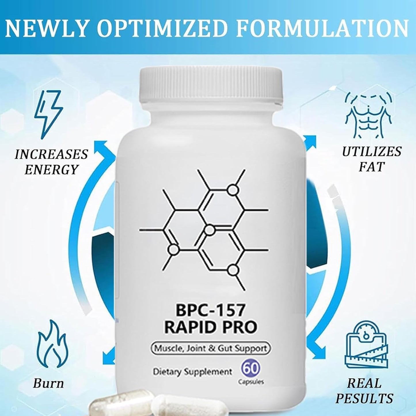 BPC-157 Rapid Pro Capsules - Non-GMO, Gluten Free Peptide Supplement