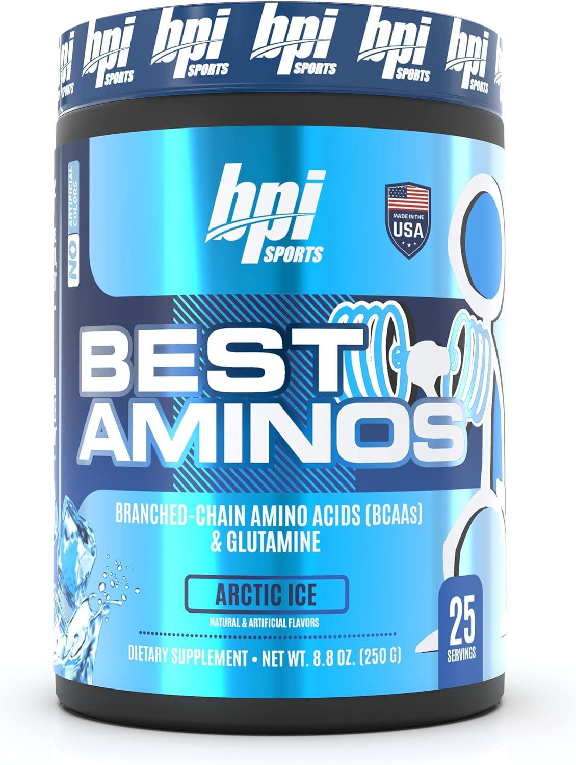 BPI Sports Best Aminos BCAA Powder Arctic Ice Flavor - Post Workout Recovery Drink for Men & Women - 25 Servings