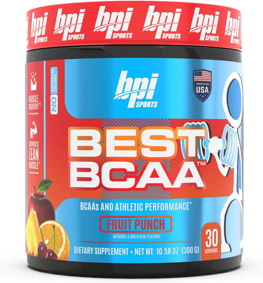 BPI Sports Best BCAA Fruit Punch: Post-Workout Recovery, Weight Loss Support, 30 Servings