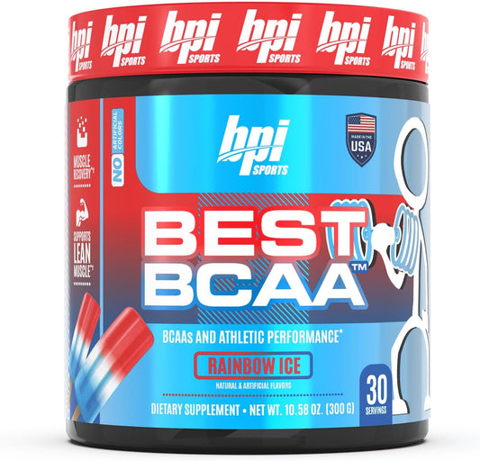 BPI Sports Best BCAA Rainbow Ice - Post-Workout Recovery and Weight Loss Support - 30 Servings, 300 g