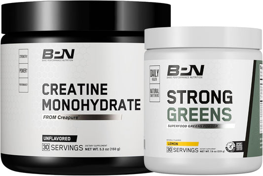BPN Creatine Monohydrate and Strong Greens Combo Pack for Enhanced Performance