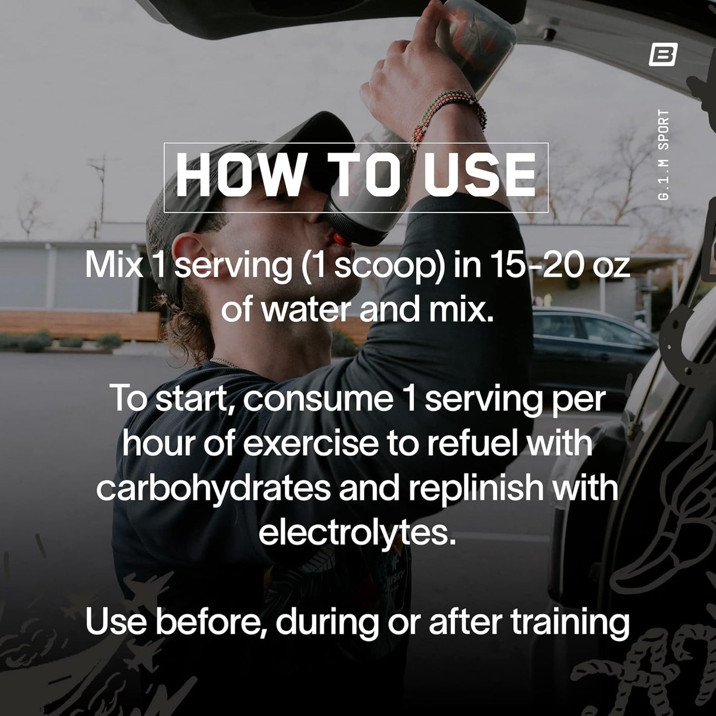 BPN G.1.M Sport Endurance Training Fuel - Lemon Lime, Carbohydrate & Electrolyte Formula, Reduce Fatigue, 25 Servings