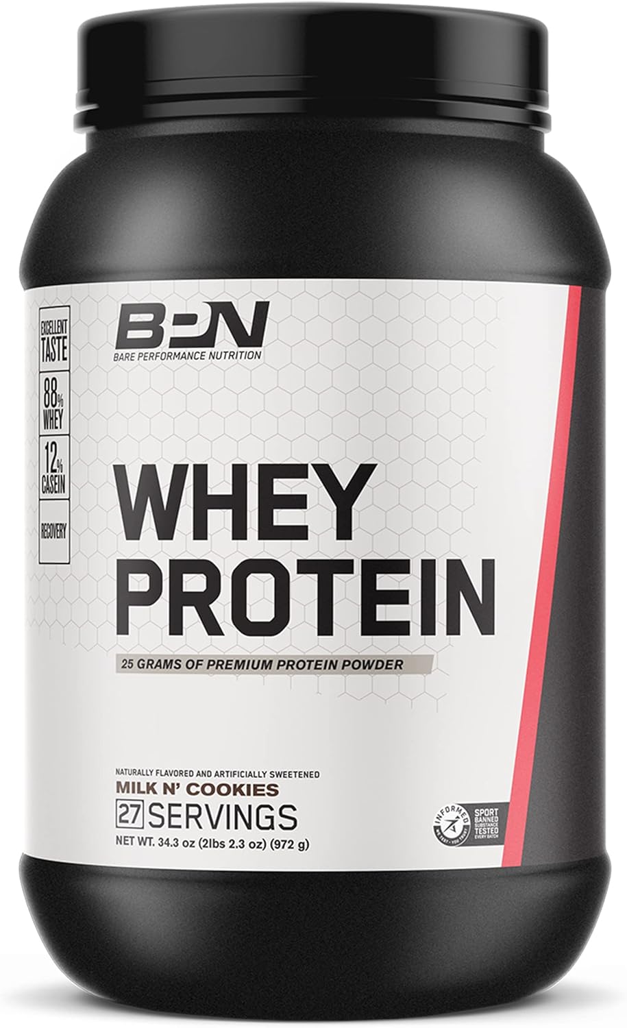 BPN Milk N' Cookies Whey + Casein Protein Powder Blend - 25g Protein, Lean Muscle Recovery - 27 Servings